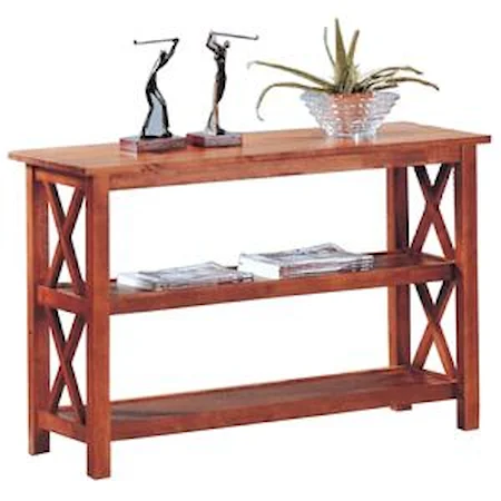 Casual Sofa Table with 2 Shelves